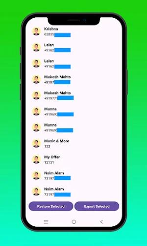 Contacts Backup & Restore Screenshot 2