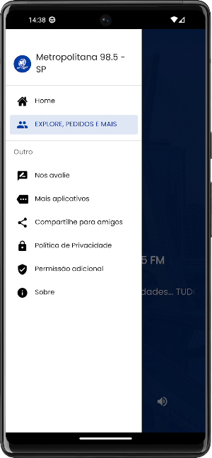 Rádio Metropolitana 98.5 FM SP Screenshot 2