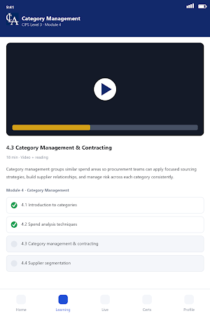 CLA LMS Screenshot 1
