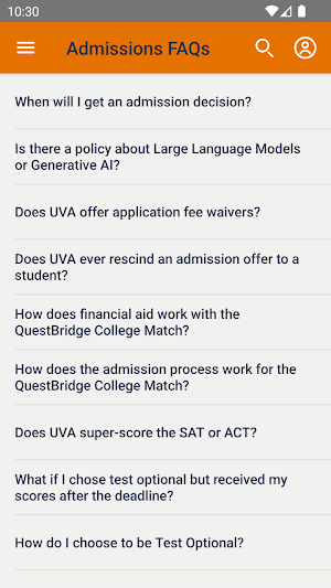 Undergraduate Admission at UVA Screenshot 1