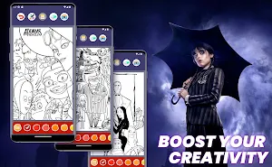 Wednesday Coloring Game Screenshot 1