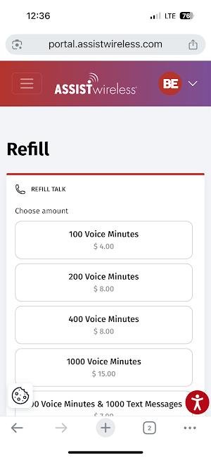 Assist Wireless Portal Screenshot 2