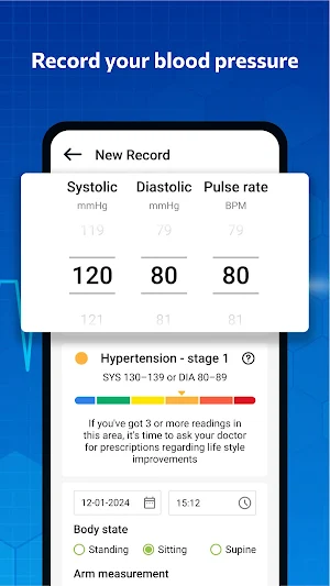 Blood pressure - Blood Sugar Screenshot 0