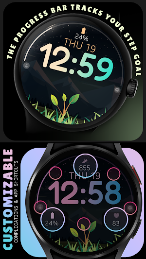 Tree Steps digital watch face Screenshot 1