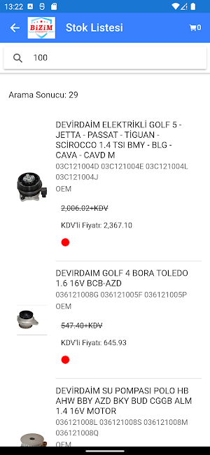 Bizim Otomotiv B2B Screenshot 2