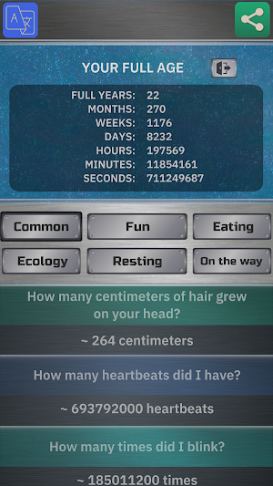 Life Calculator - Stats Screenshot 0