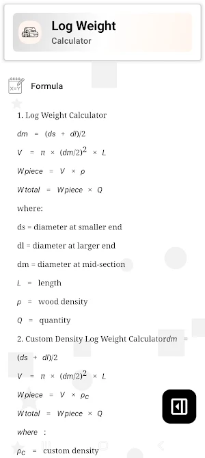 Log Weight Calculator Screenshot 3