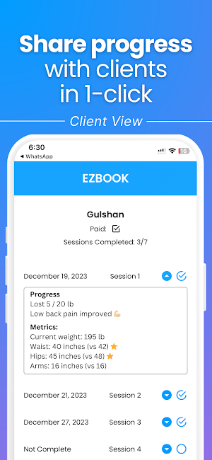 EZbook Fitness, Life Coach App Screenshot 2