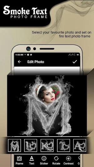 Smoke Text Photo Frames Screenshot 0