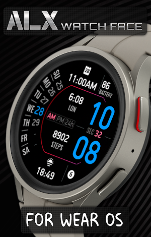 ALX10 Digital Watch Face Screenshot 1