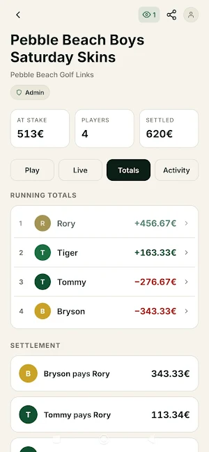 Fairway Golf Bets Screenshot 0