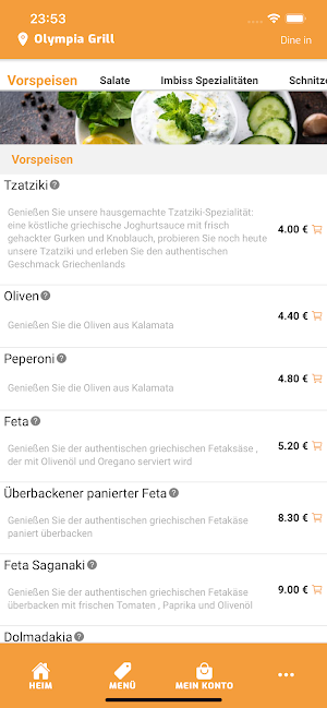 Olympia Grill Online Screenshot 2