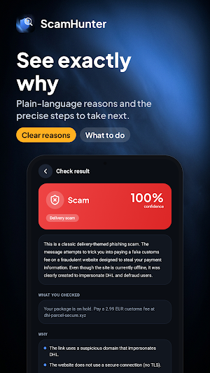 ScamHunter: AI Scam Checker Screenshot 1