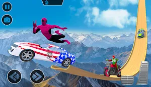 Superhero Mega Ramp Car Stunt Races: Well of Death Screenshot 2
