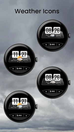 Flip Clock Weather Watch Face Screenshot 1