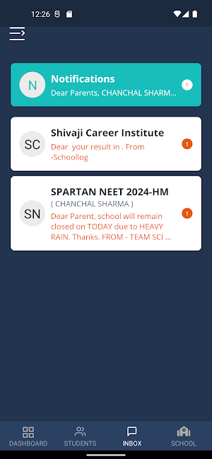 SHIVAJI PARENT APP Screenshot 1