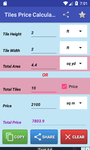 Tiles Price Calculator Screenshot 1