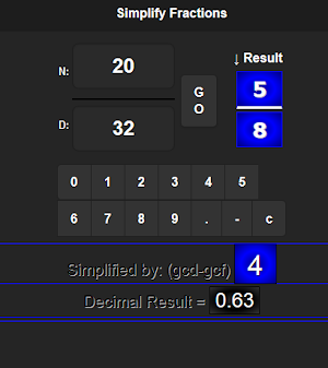 Calculator to Simplify or Reduce Fractions + GCD Screenshot 1