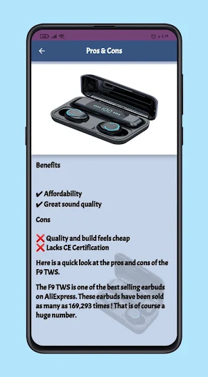 F9 Wireless Earphones Guide Screenshot 1