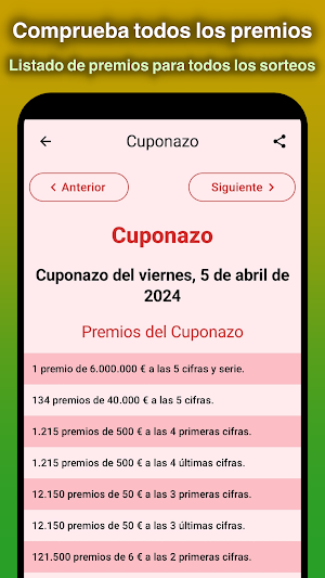 Resultados de los Cupones Screenshot 3