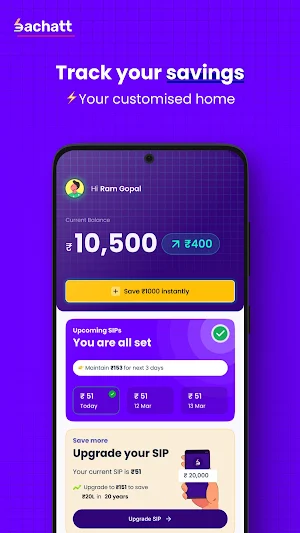 Bachatt: Daily UPI Saving & FD Screenshot 1