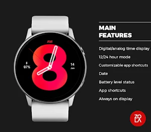 Hybrid Red Watch Face Screenshot 1