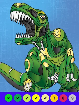 Dino Robot Coloring By Numbers Screenshot 0