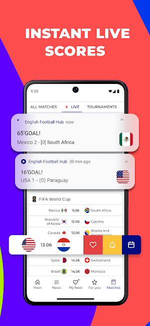 Live Score for World Cup 2026 Screenshot 1