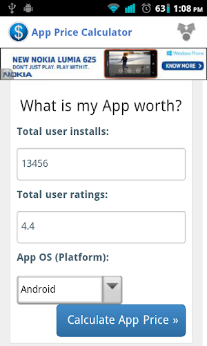 App Price Calculator Screenshot 1
