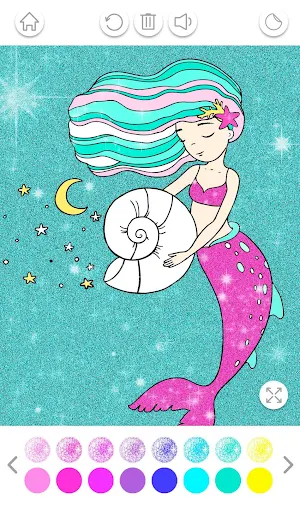 Mermaid Coloring Book Glitter Screenshot 1