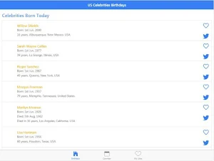 Celebrity Birthdays - USA Screenshot 3