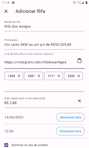 Minhas Rifas Screenshot 1