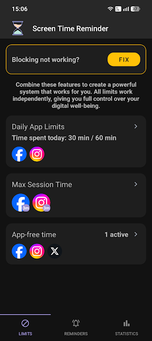 Screen Time Reminder Screenshot 0