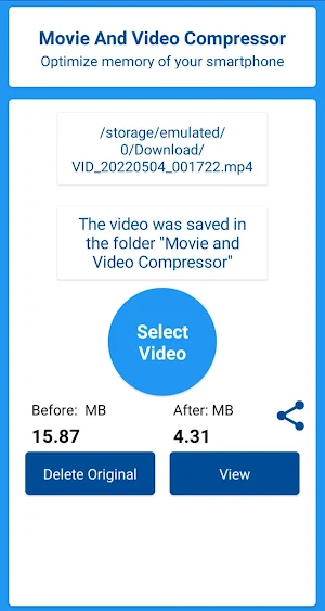 Movie and Video Compressor Screenshot 3