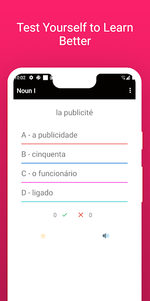 Learn Portuguese French Words Screenshot 3