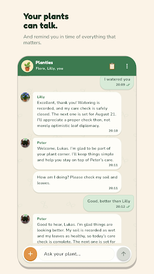 Planties: Plant Care Chat Screenshot 0