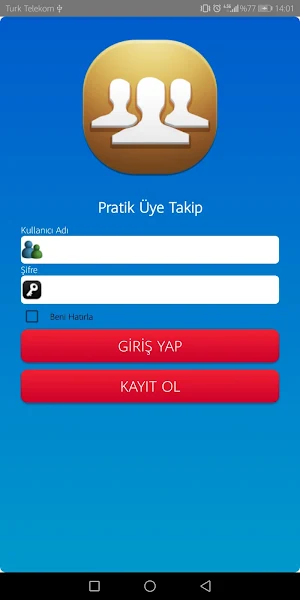 Üye Takip Sistemi Screenshot 0
