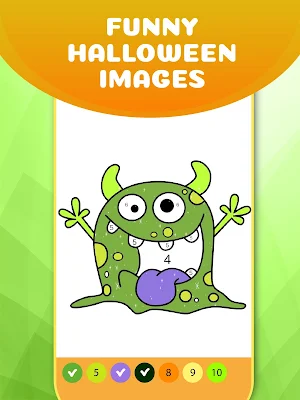 Glittery Halloween Coloring Book By Numbers Screenshot 2