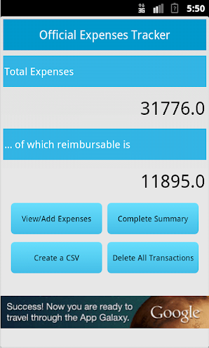 Official Expenses tracker Screenshot 0