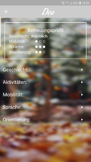 DEA - App for relatives of patients with dementia Screenshot 1