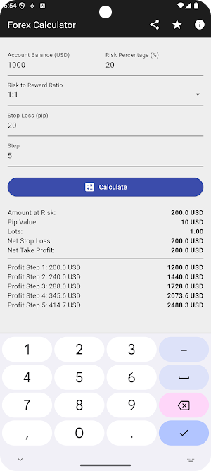 Forex Calculator - Trader plan Screenshot 0