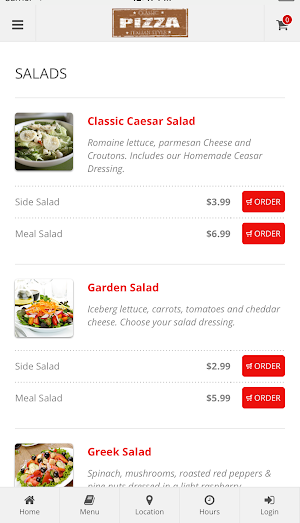 Classic Pizza Online Ordering Screenshot 1