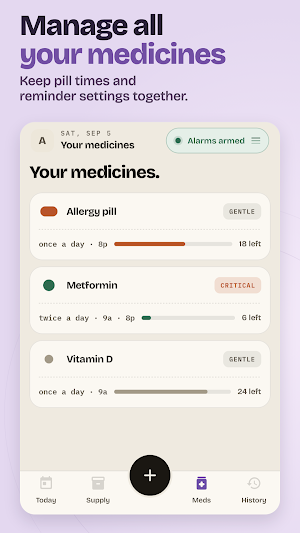 Pillbean: Pill Reminder Alarm Screenshot 3