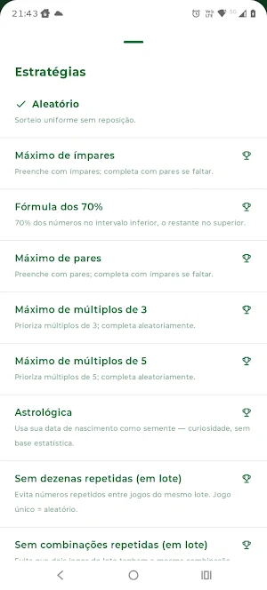 Gerador Números para Loterias Screenshot 3