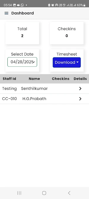 GIBCAAC - Attendance app Screenshot 1