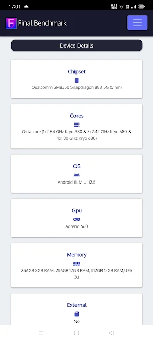Final Benchmark Database Screenshot 2