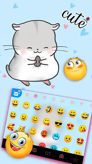 Cute Hamster Keyboard Background Screenshot 2
