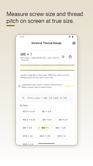 Screw & Thread Gauge Screenshot 1