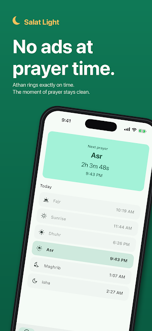 Salat Light: Prayer Times Screenshot 0