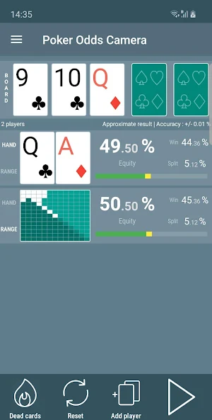 Poker Odds Camera Calculator Screenshot 2
